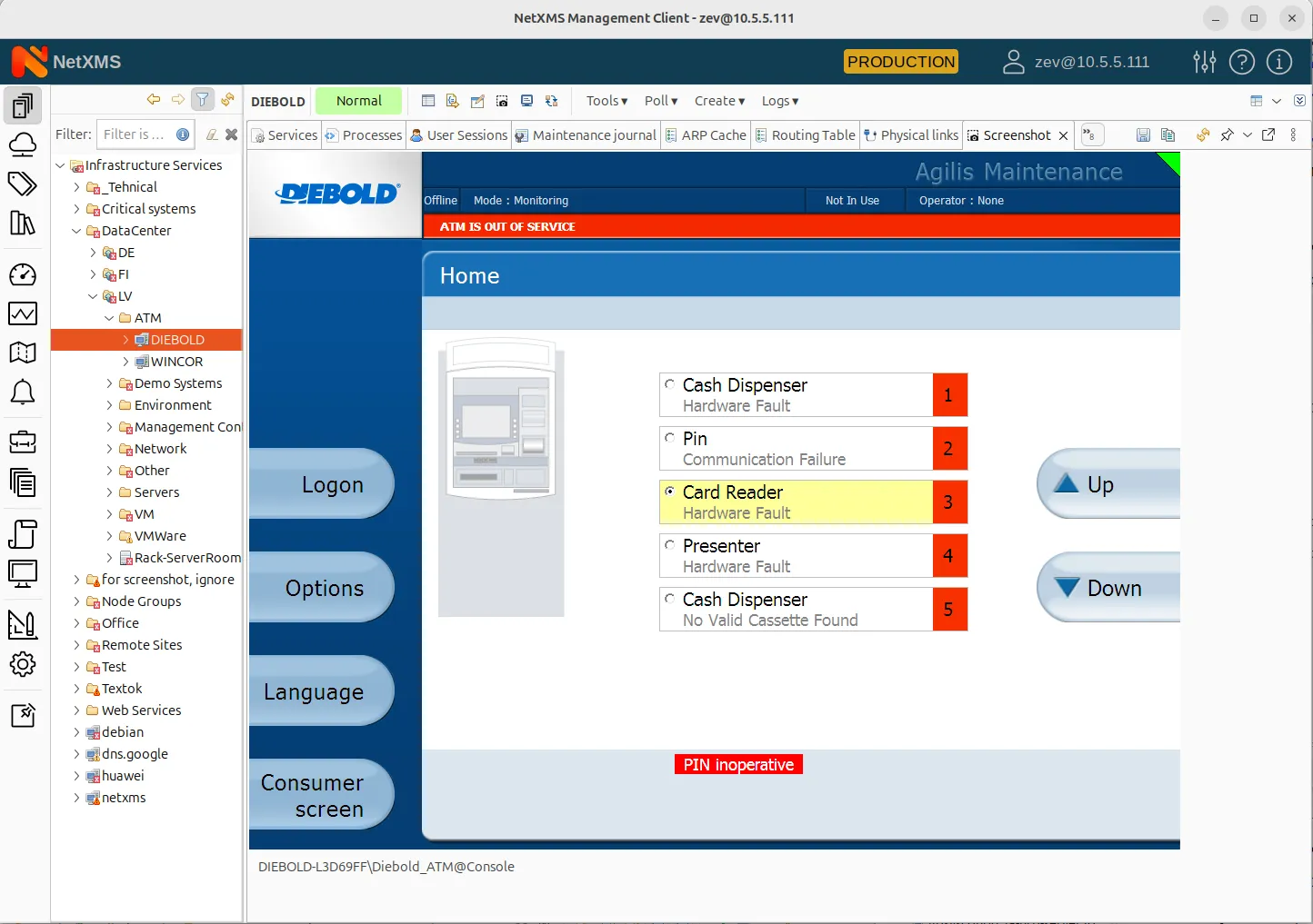 Screenshot made remotely with NetXMS system