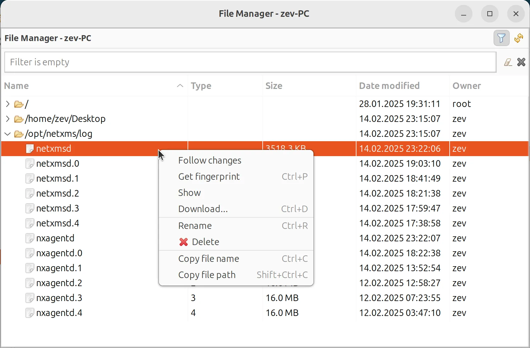 Actions that can be done on the file level